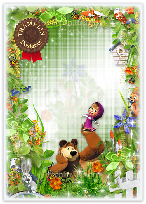 Детская рамка для фотомонтажа Маша и Медведь