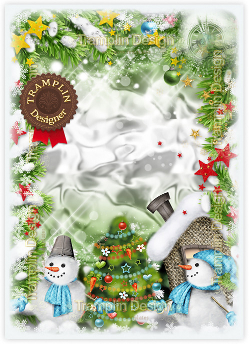 Набор новогодних рамок По сугробам напрямик шёл веселый снеговик