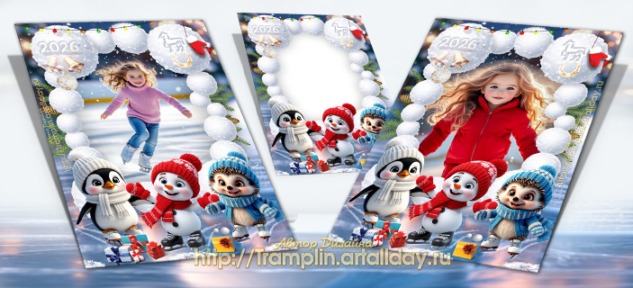 Зимняя рамка снежки - На Коньках