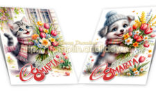 Открытки 8 марта - Собачки Кошечки