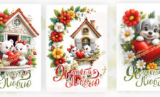 Три открытки День Влюбленных